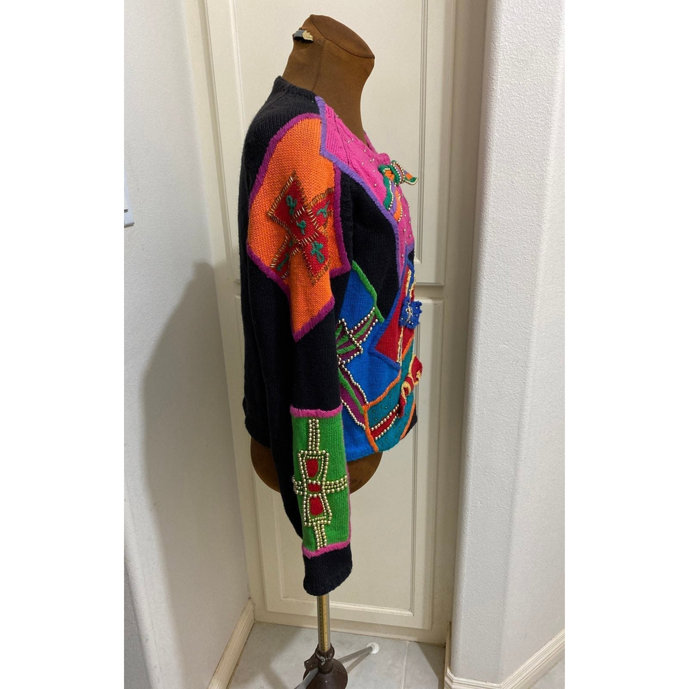 Vintage (1996) Michael Simon Holiday Gifts Bows Collectible Sweater Jacket Size - Picture 5 of 6